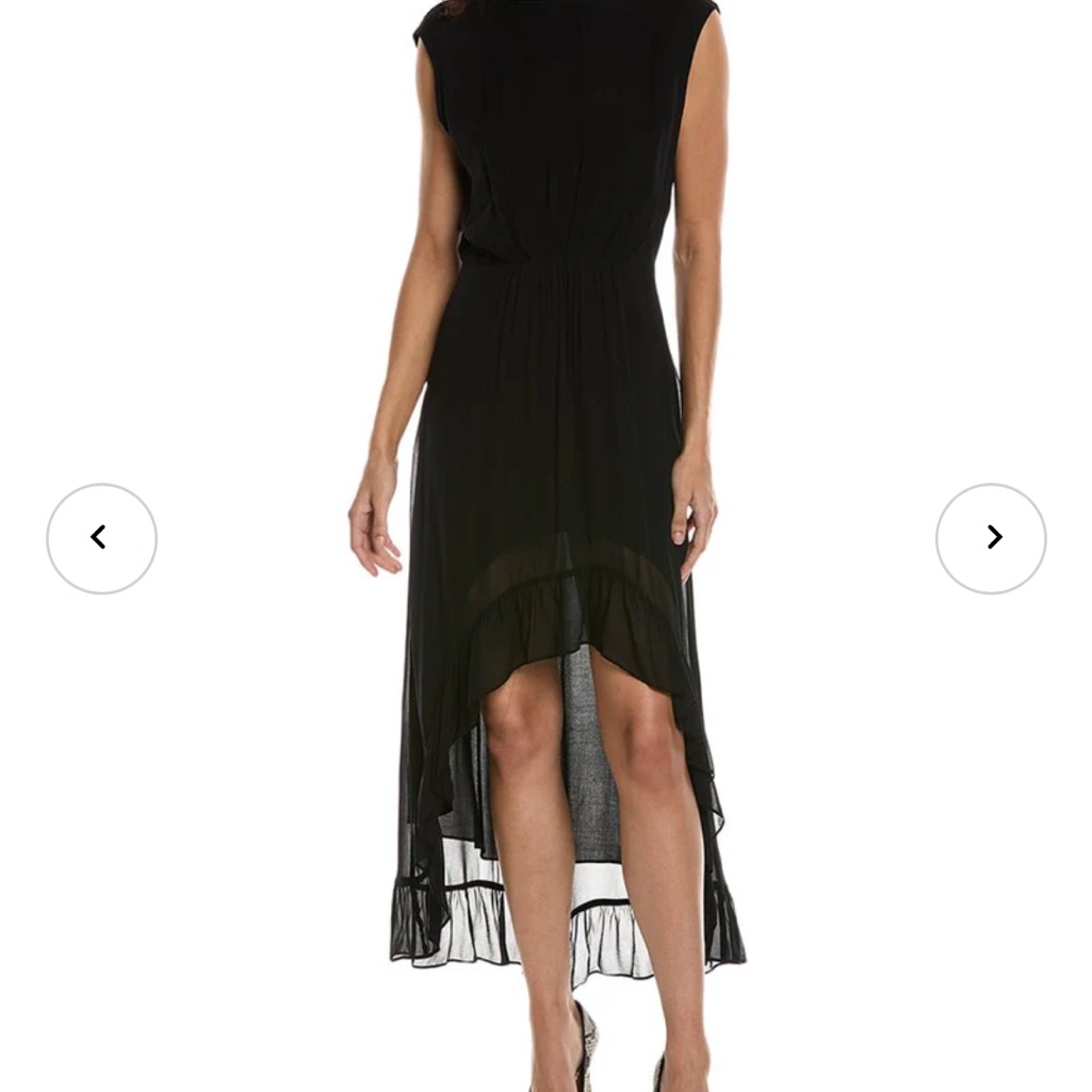 The Kooples Black Sleeveless High-Low Maxi Dress